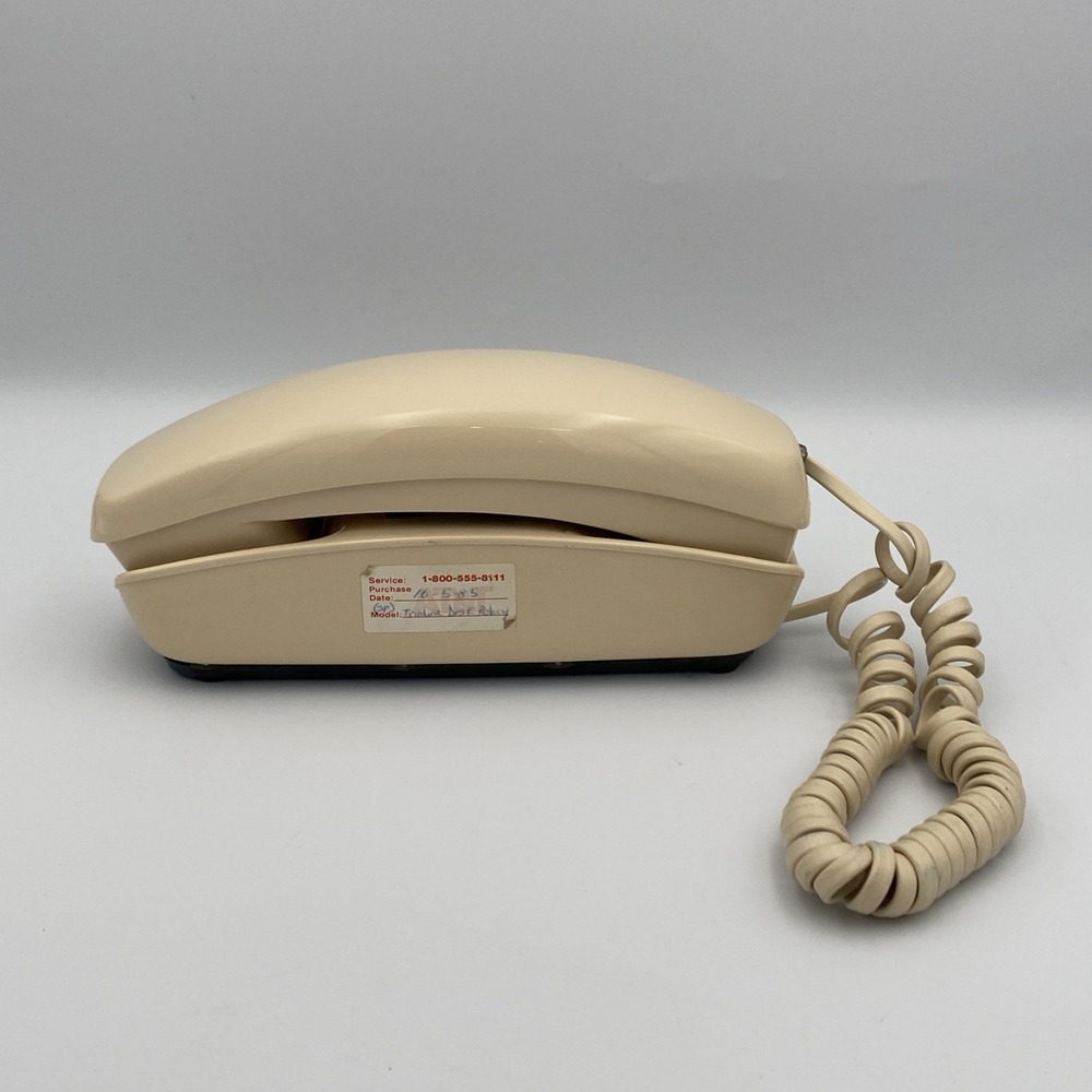 Vintage Western Electric rimline Rotary‎ Phone Beige White Land Line Desk 220